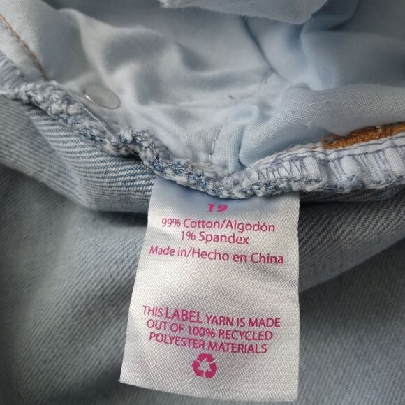 No Boundaries Juniors Light Wash Distressed Straight Leg Denim Jeans Size 19 - Picture 4 of 12